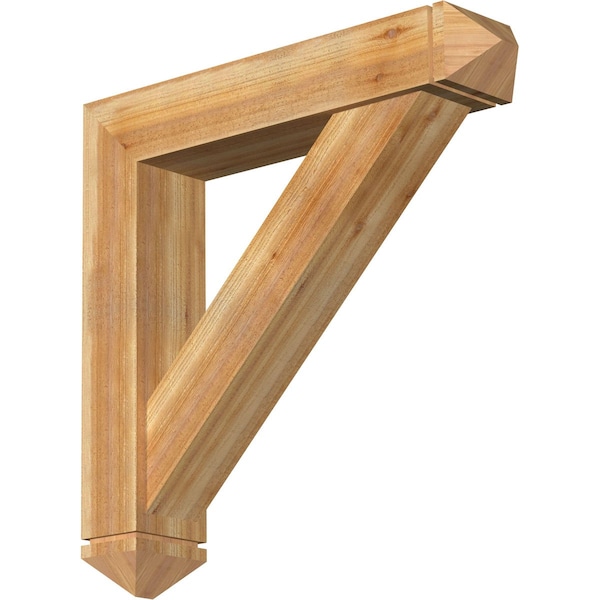 Ekena Millwork Traditional Arts and Crafts Rough Sawn Bracket w/ Offset Brace, Western Red Cedar, 8"W x 40"D x 40"H BKT0806X40X40TRA03RWR - main